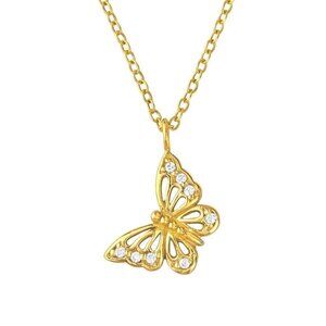 14k Gold Butterfly Necklace